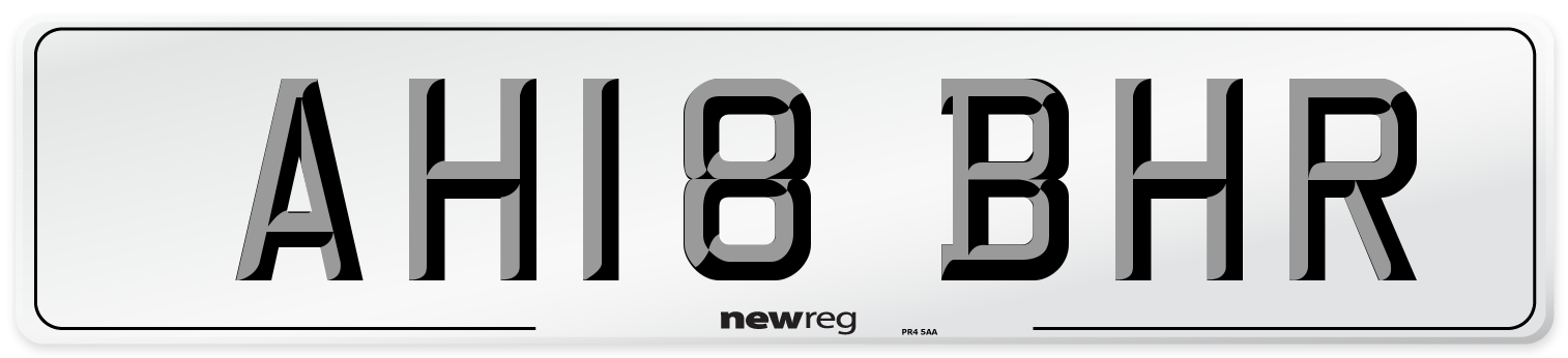 AH18 BHR Number Plate from New Reg